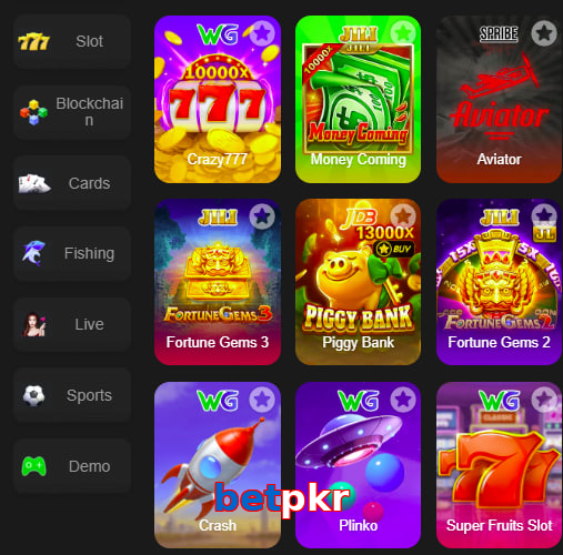 Main screen of Betpkr game page for PK players